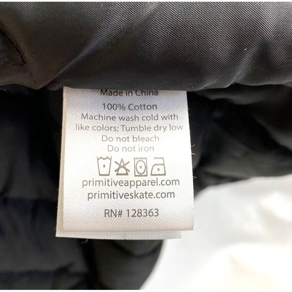 Primitive Skateboarding Jacket Men’s Medium Hooded Canvas Full Zip Button Lined - Picture 15 of 16